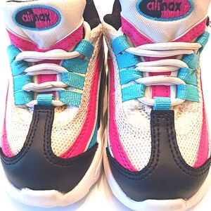 NIKE Air Max 95 Toddler Leather Sneakers Blackened Blue Pink Toddler Size 6C